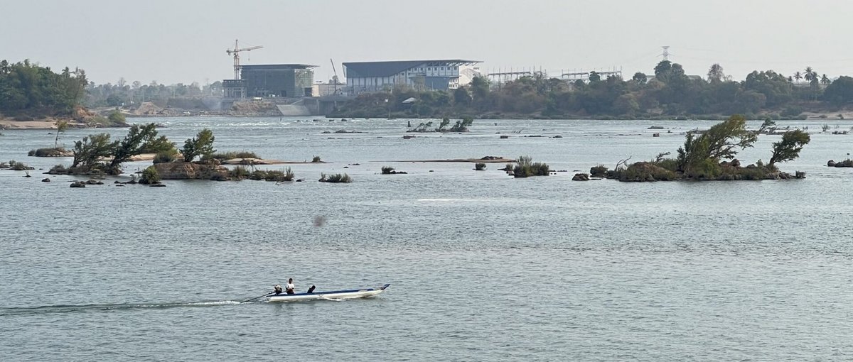 Der Don Sahong Staudamm in Laos ist nur zwei Kilometer von der kambodschanischen Grenze entfernt. © Sovann Sreypich, alle Rechte vorbehalten