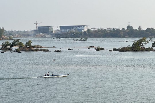 Der Don Sahong Staudamm in Laos ist nur zwei Kilometer von der kambodschanischen Grenze entfernt. © Sovann Sreypich, alle Rechte vorbehalten