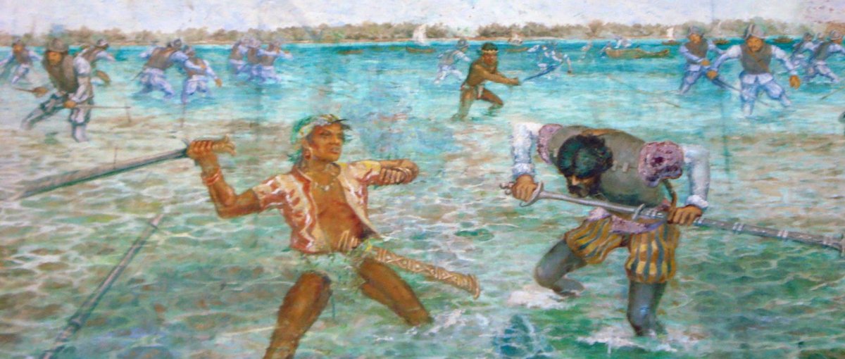 Ein Gemälde im Mactan Schrein in Lapu-Lapu City, Philippinen