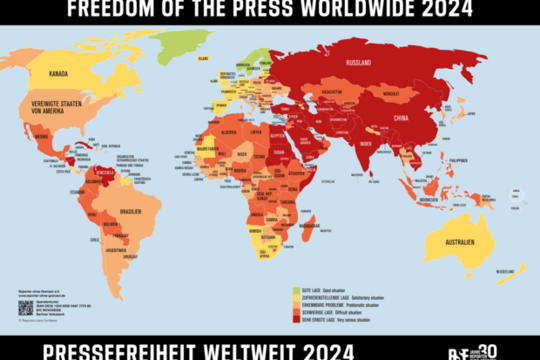 Rangliste der Pressefreiheit 2024 © Reporter ohne Grenzen