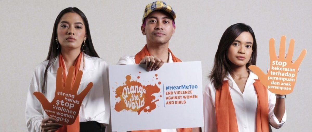 Im Rahmen der Kampagne Orange the world in 16 Days von UN Women traten im Jahr 2018 indonesische Künstler*innen per Videobotschaft gegen Gewalt an Frauen auf, hier zu sehen ist die bekannte indonesische HipHop/R&B-Band Gamaliel Audrey Cantika © UN Women, CC BY-NC-ND 2.0
