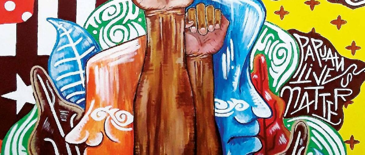 ”Lawan” (Lehne dich auf!), Gemälde von Michael Yan Devis. 2020 (Foto: Udeido)