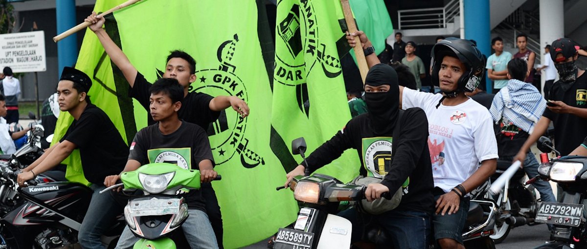 Anhänger der Jugendorganisation GPK Fanatik (Gerakan Pemuda Ka`bah Fanatik = Fanatische Kaaba Jugendbewegung) in Yogyakarta sind häufig gewaltbereit. © Christina Schott