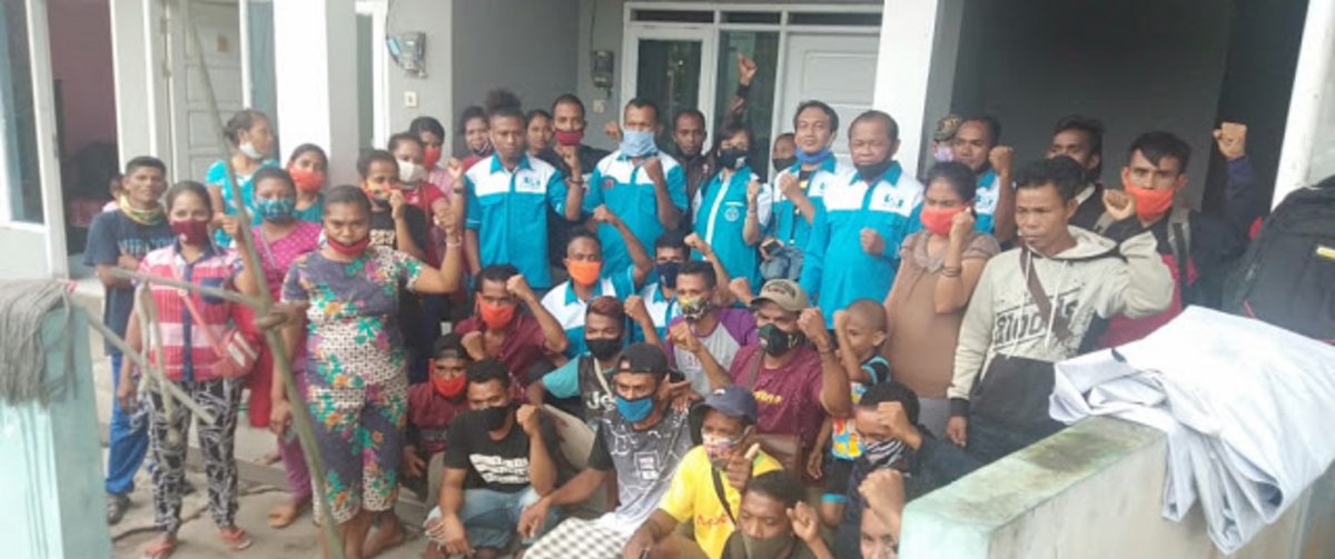 Entlassene Arbeiter einer Palmöl-Plantage in Indonesien