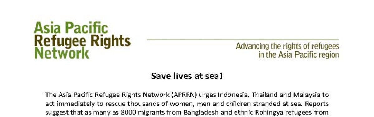 APRRN Statement: Save lives at sea!